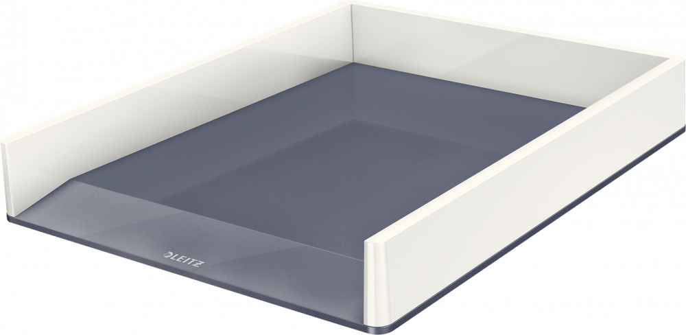 Półka na dokumenty Leitz Wow, A4, plastikowa, dwukolorowa, biało-szary