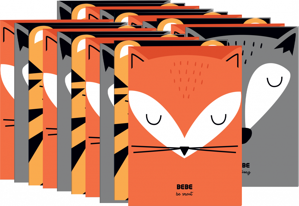 20x Zeszyt w kratkę Bebe Friends, A4, 32 kartki, mix wzorów