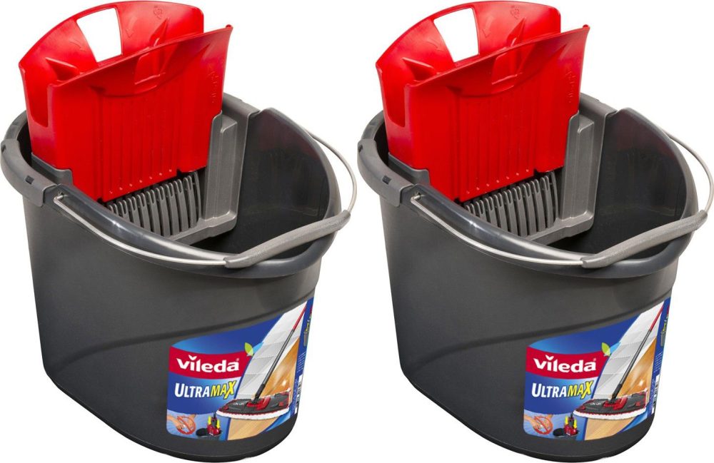 2x Wiadro z wyciskarką Vileda Ultramax, 13l, szary