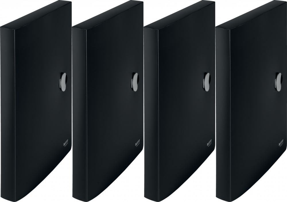 4x Teczka poszerzana Leitz Recycle, A4, 38mm, na klips, czarny