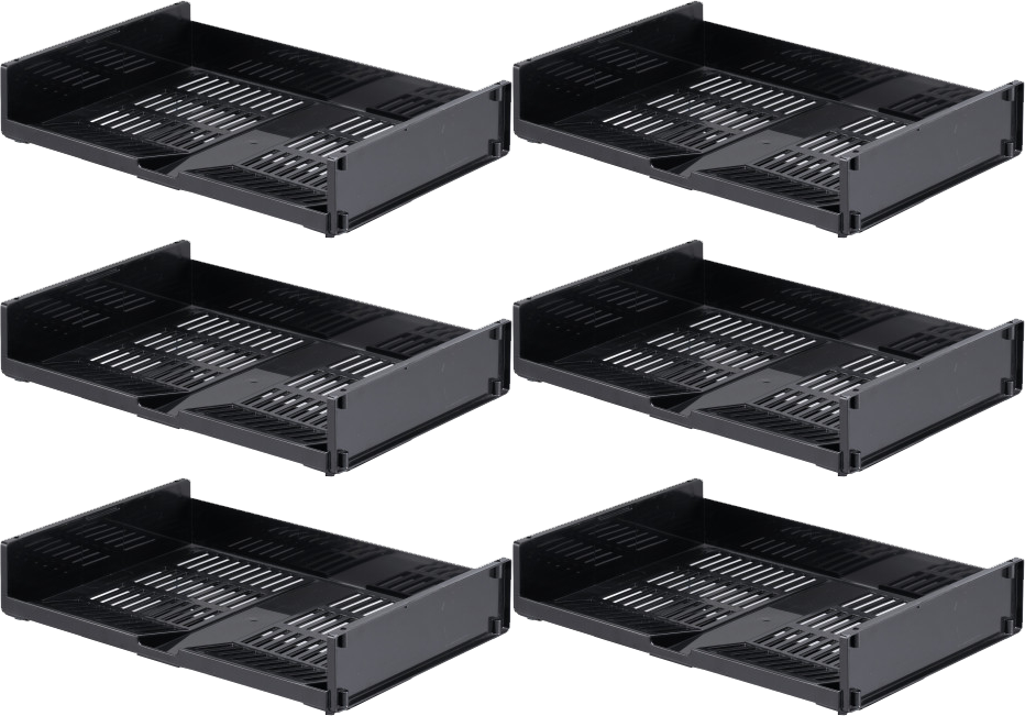 6x Półka na dokumenty Durable Optimo, A4, w poziomie, 324x62x230mm, plastikowa, antracytowy