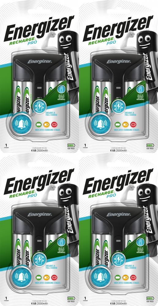 4x Ładowarka Energizer Pro Charger Power Plus, 2000mAh, 4 kanały, czarny