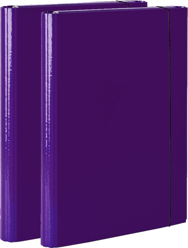 2x Teczka skrzydłowa z gumką VauPe, A4, 40mm, fioletowy