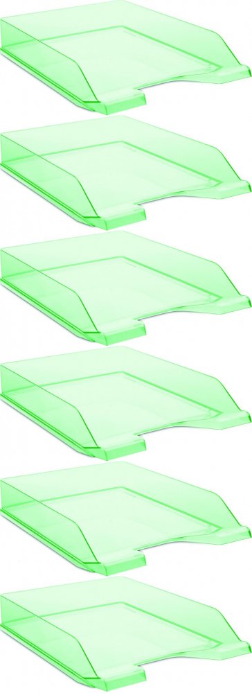 6x Półka na dokumenty Donau, A4, plastikowa, zielony