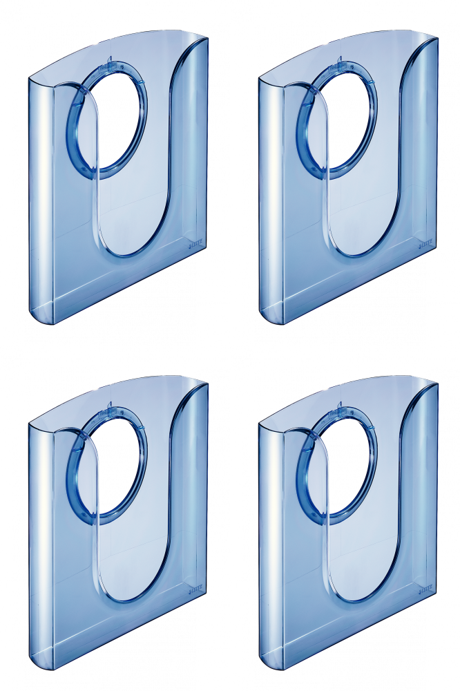 4x Półka na katalogi Leitz, A4, przezroczysty, niebieski