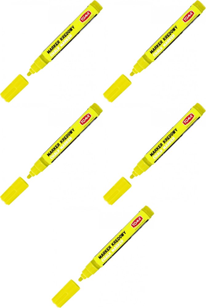 5x Marker kredowy Toma TO-292, okrągła, 4.5mm, żółty