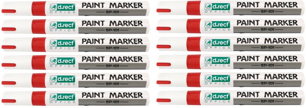 12x marker olejowy D.Rect SP-101, okrągła, 2-4.5mm, czerwony