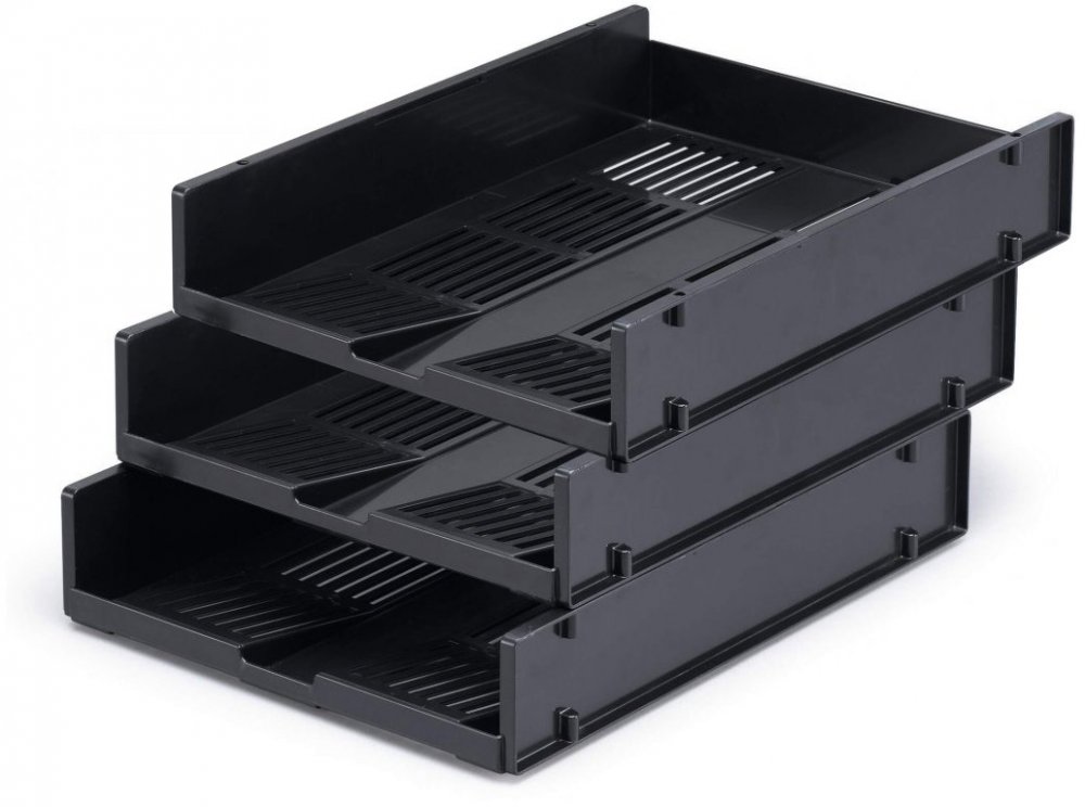 3x Półka na dokumenty Durable Optimo, A4, w pionie, 337x67x255mm, plastikowa, antracytowy