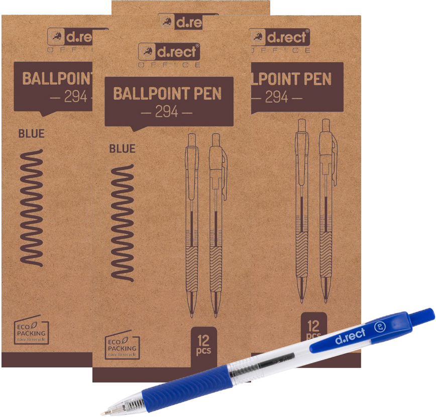 48x Długopis automatyczny D.Rect 294, 0.7mm, niebieski
