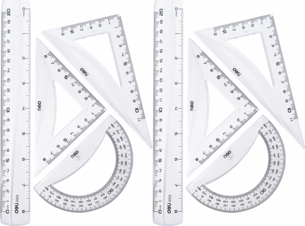 2x Zestaw geometryczny Deli, 4 elementy, transparentny