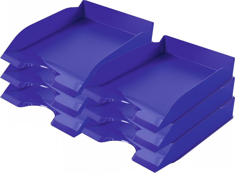 6x Półka na dokumenty Durable Basic, A4, plastikowa, niebieski