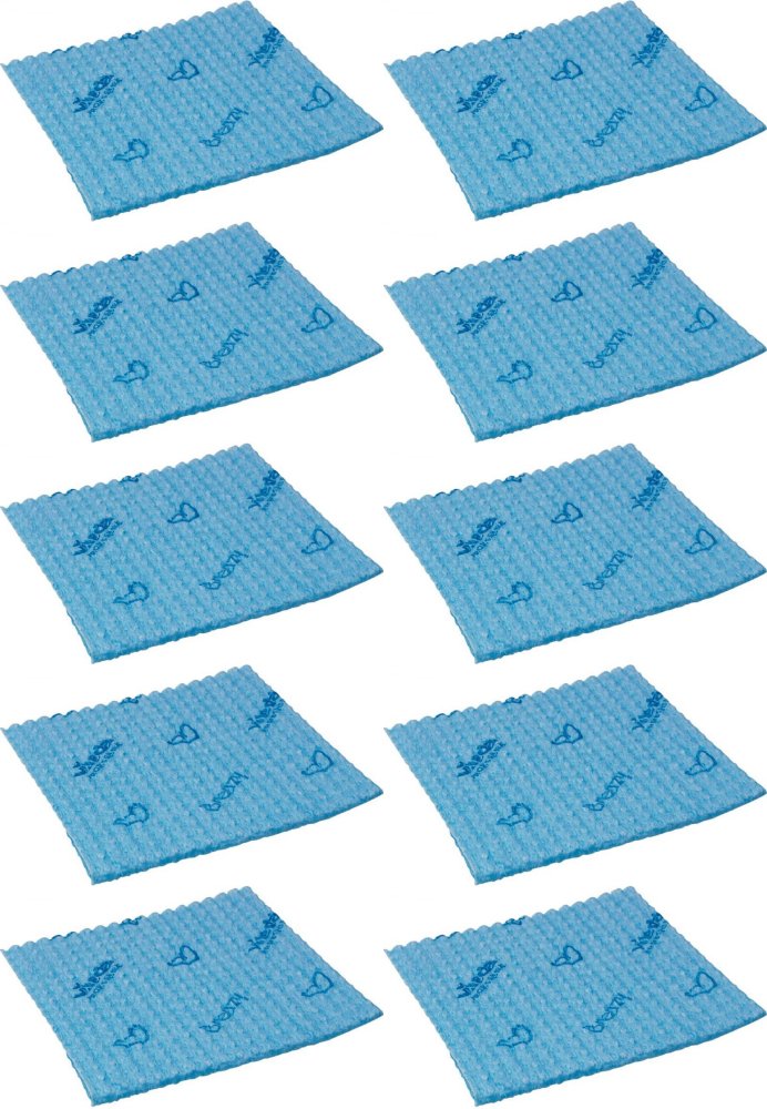 10x Ściereczka Vileda Breazy, gąbczasta, mikrofaza, 35x35cm, 1 sztuka, niebieski