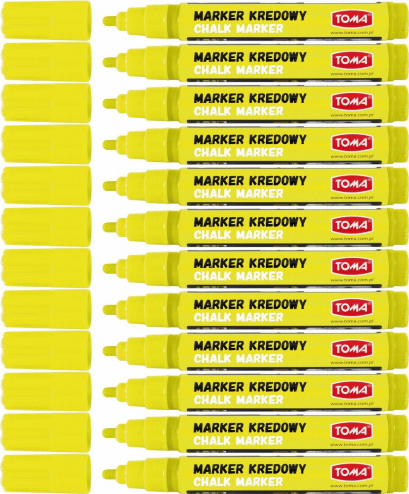 12x Marker kredowy Toma TO-292, okrągła, 4.5mm, żółty