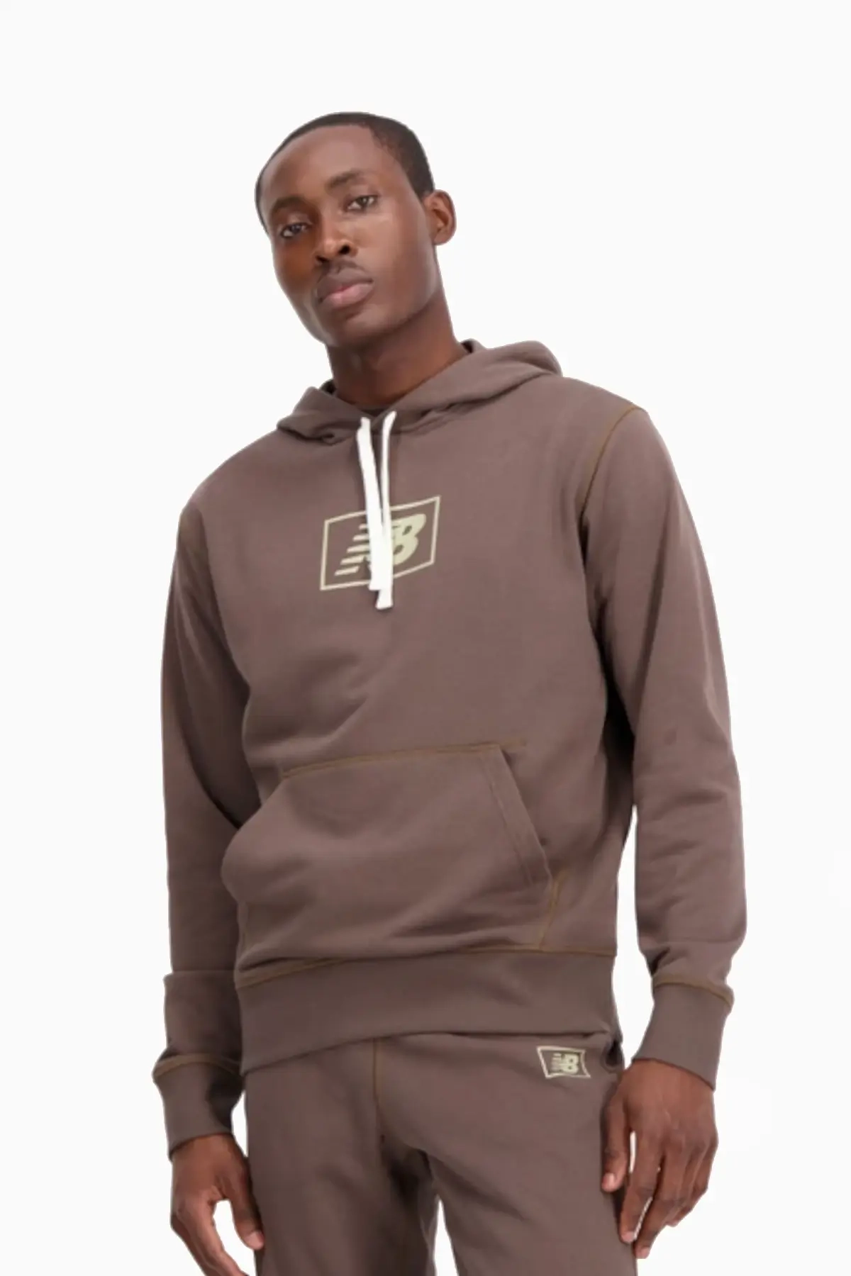 Bluza z kapturem New Balance Essentials - Brązowy