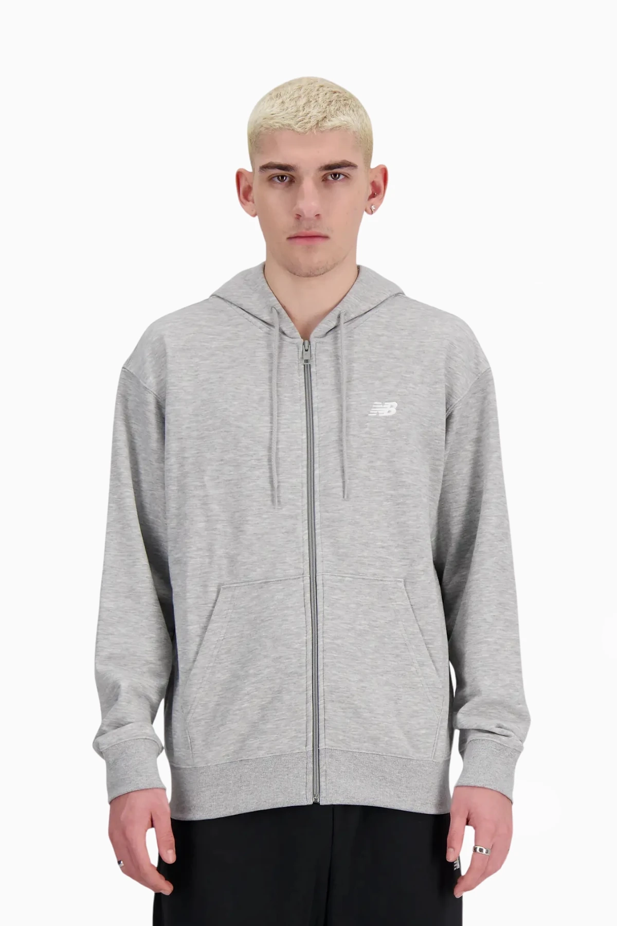 Bluza z kapturem New Balance Stacked logo - Szary