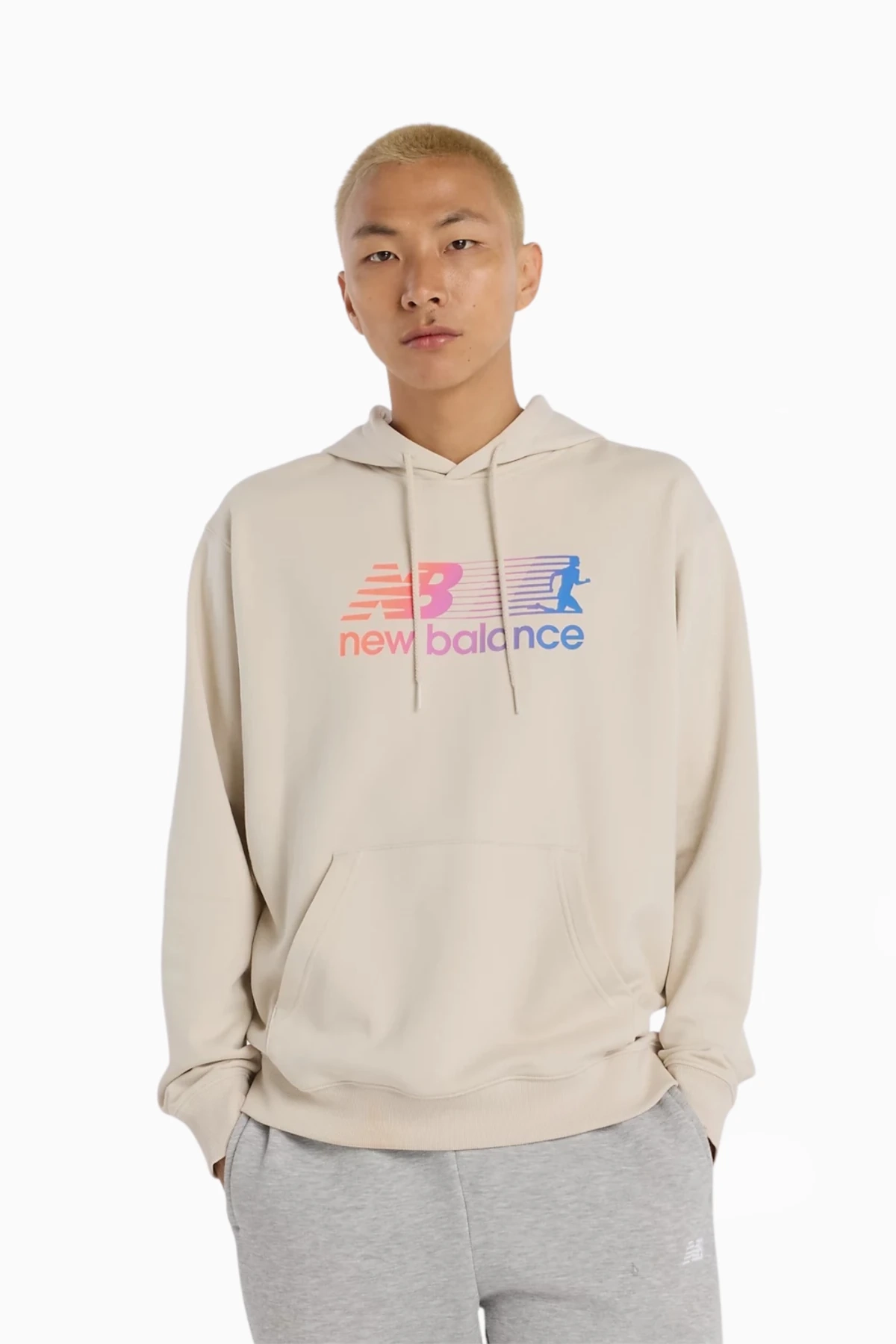 Bluza z kapturem New Balance Gradient Runner - Beżowy