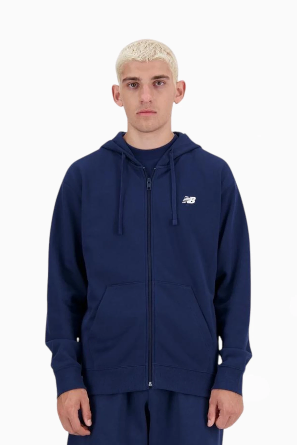 Bluza z kapturem New Balance Stacked logo - Granatowy