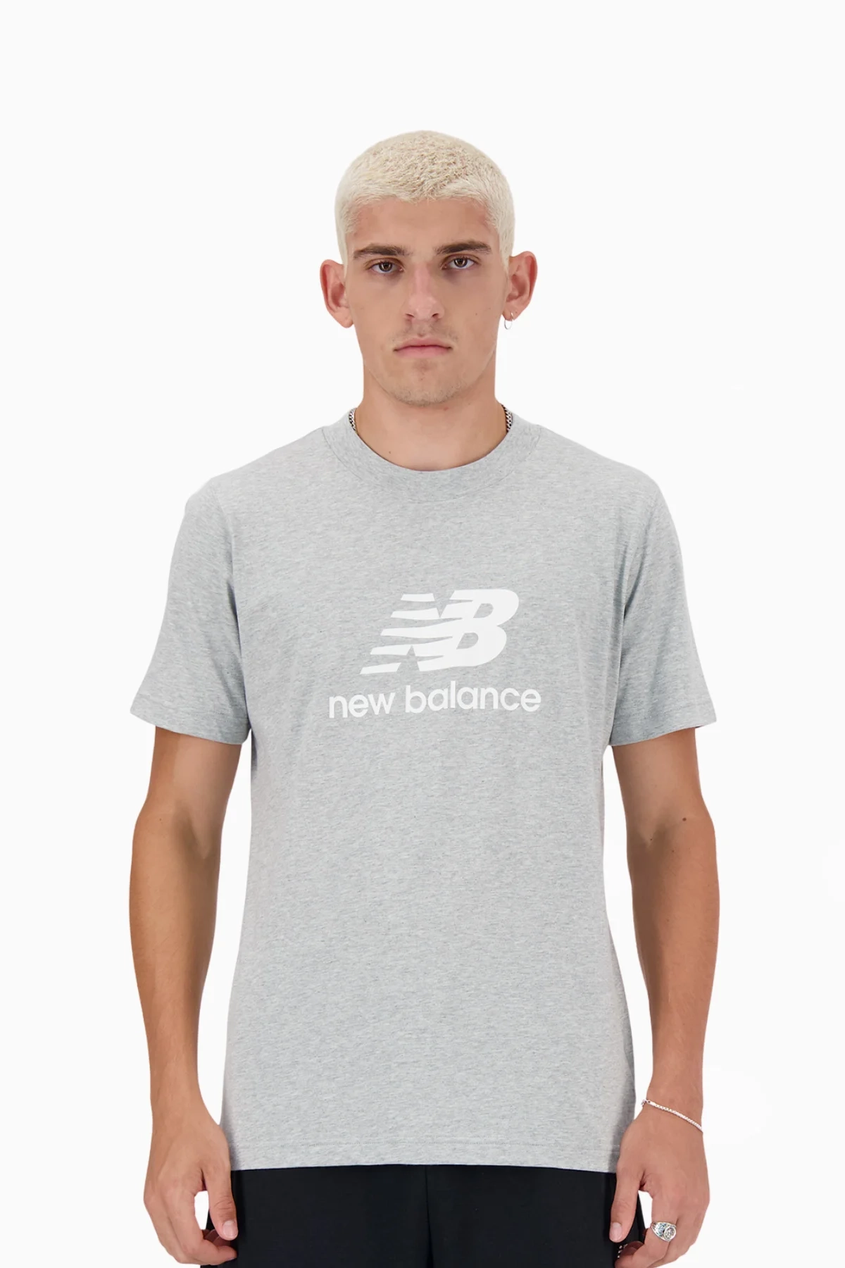 Koszulka New Balance Stacked Logo - Szary