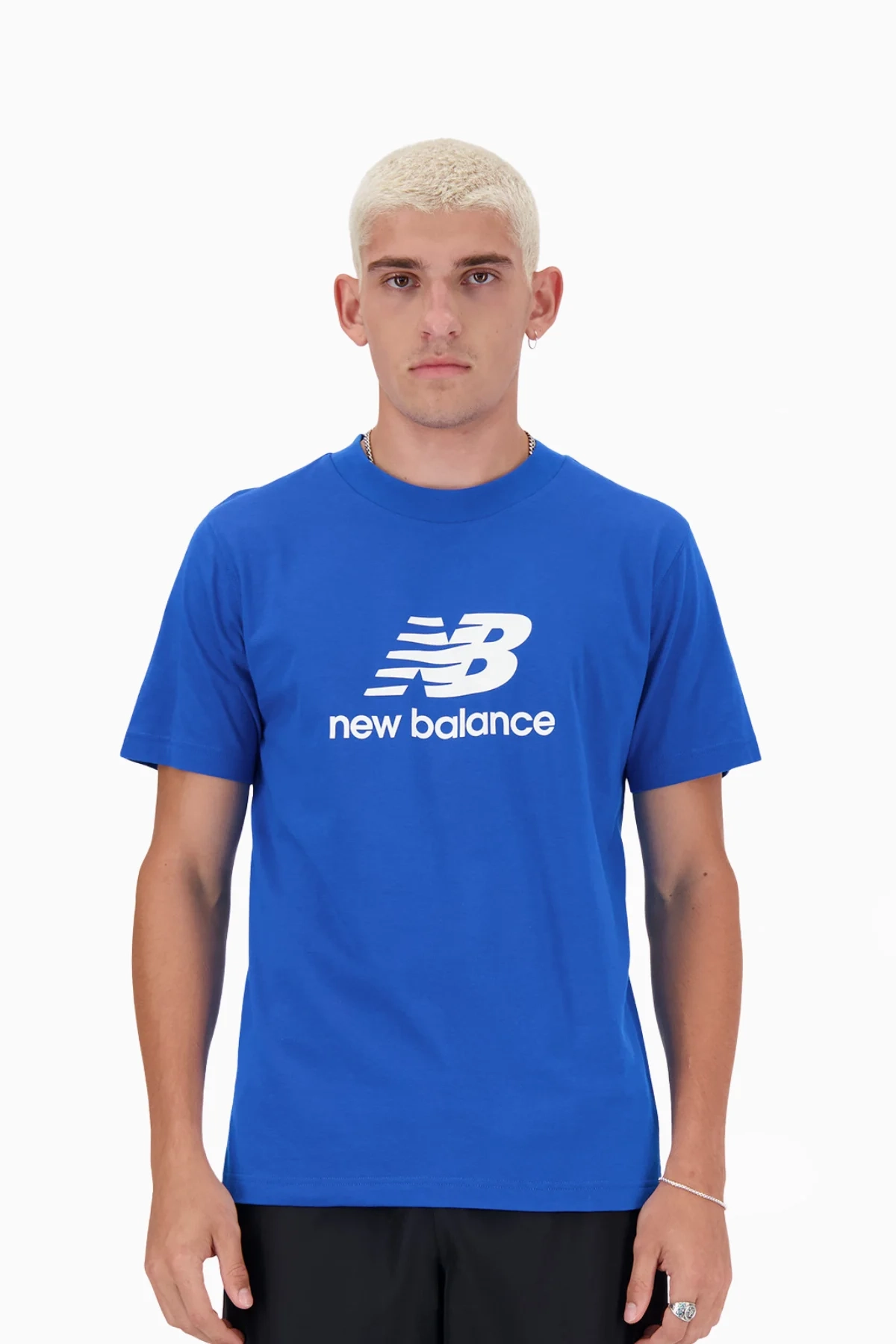 Koszulka New Balance Stacked Logo - Niebieski