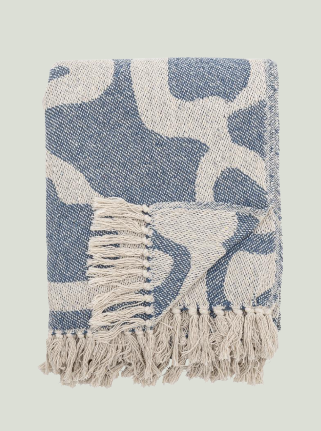 Narzuta Salobre, blue, bawełna z recyklingu Bloomingville