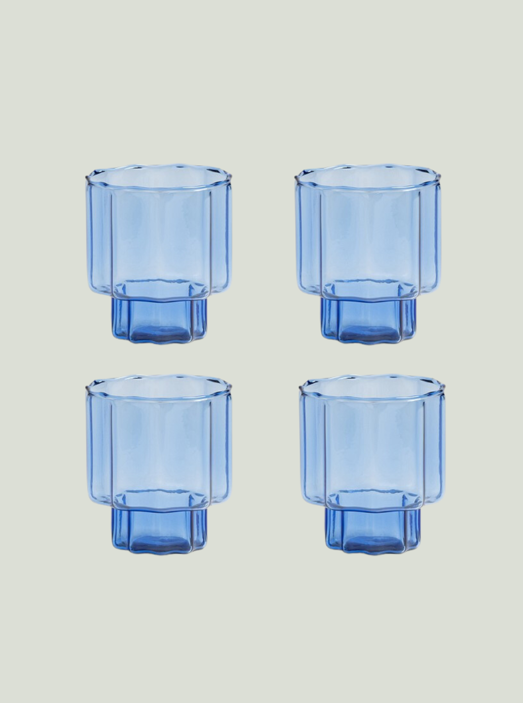 Komplet niebieskich szklanek &klevering - zestaw 4 sztuk