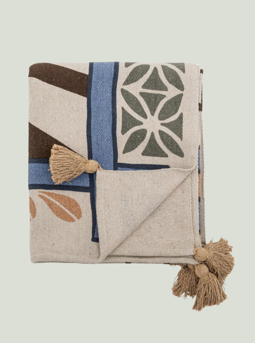 Narzuta Rudaur, Blue, bawełna z recyklingu Bloomingville