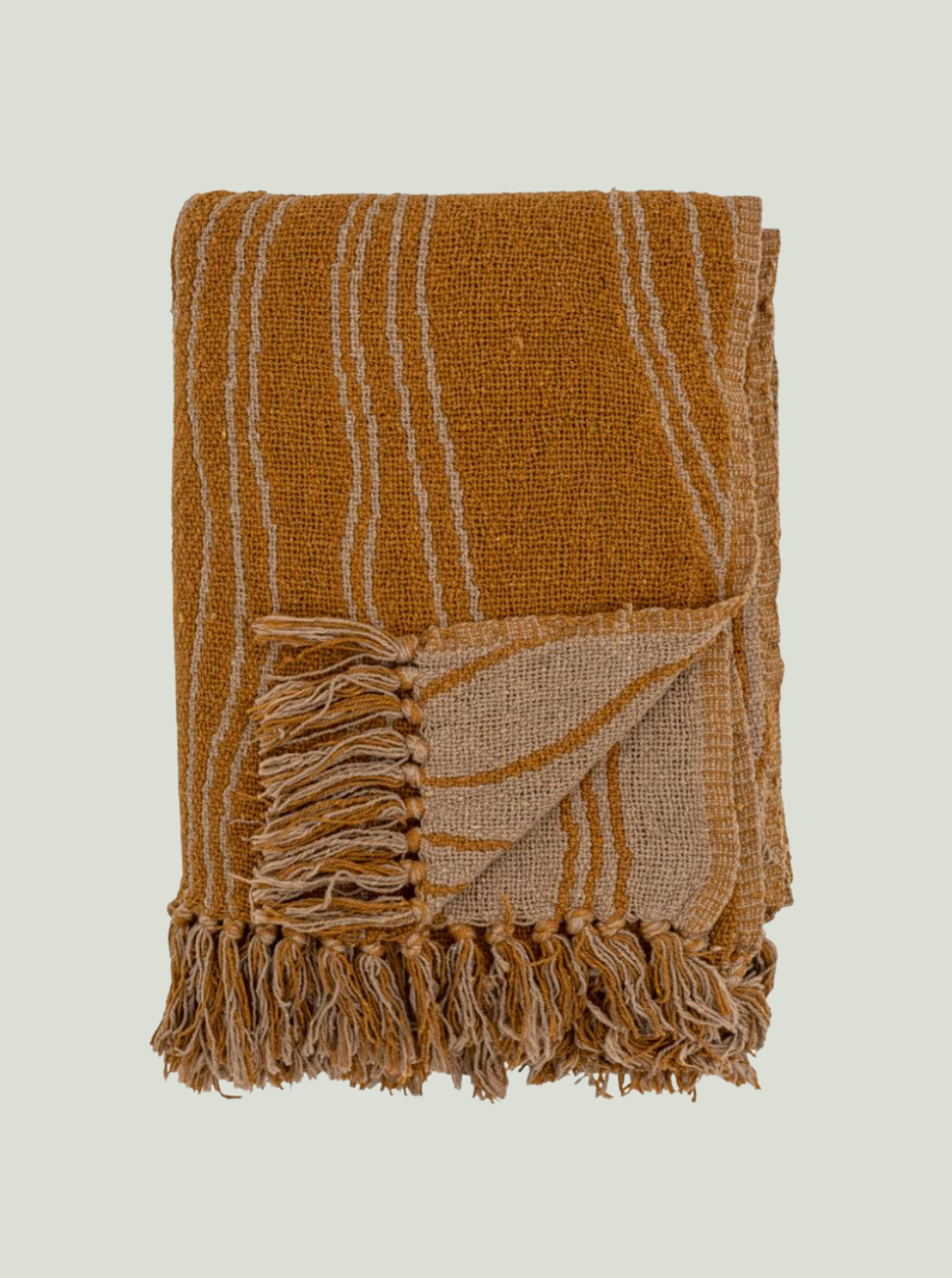 Narzuta Ginna, brown, bawełna z recyklingu Bloomingville