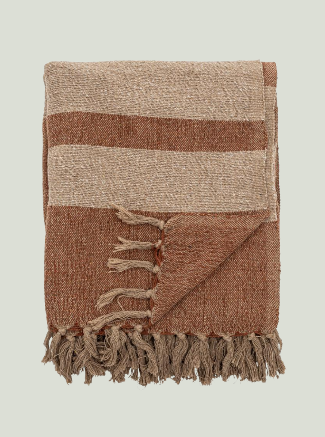 Narzuta Temi, brązowa, bawełna z recyklingu Bloomingville