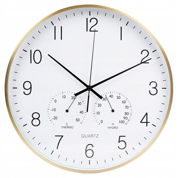 Zegar okrągły biało-złoty 38cm