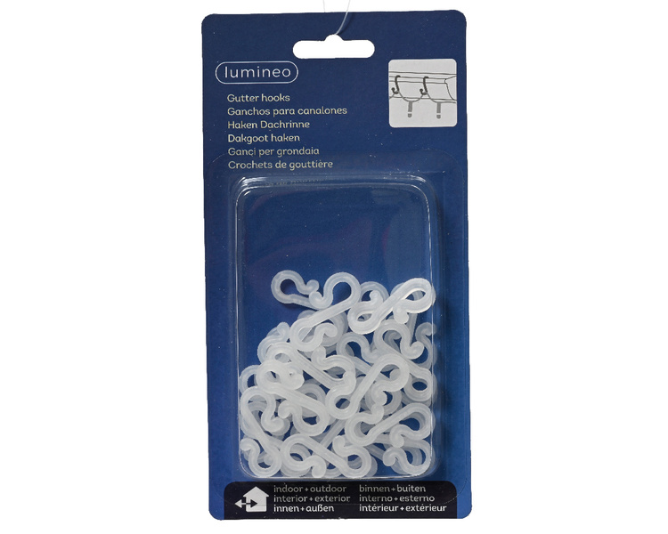 Haczyki do mocowania lampek/kurtyn świetlnych białe 24sztuki