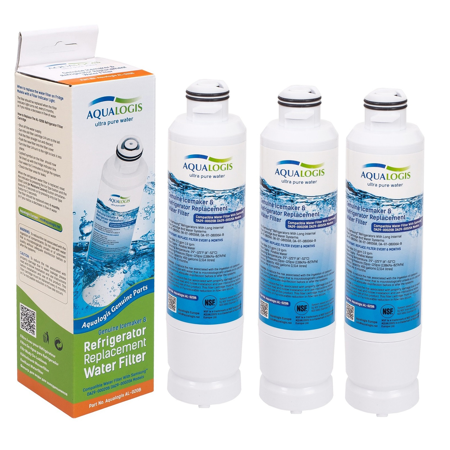 Aqualogis AL-020B Filtr do Lodówki Samsung Da29-00020B HAF-CIN 3 szt.