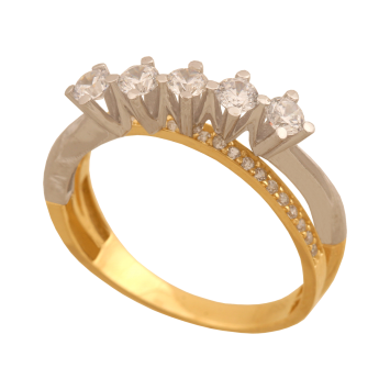 Pierścionek złoty r.13 i cyrkonie białe - wysyłka 24 h!