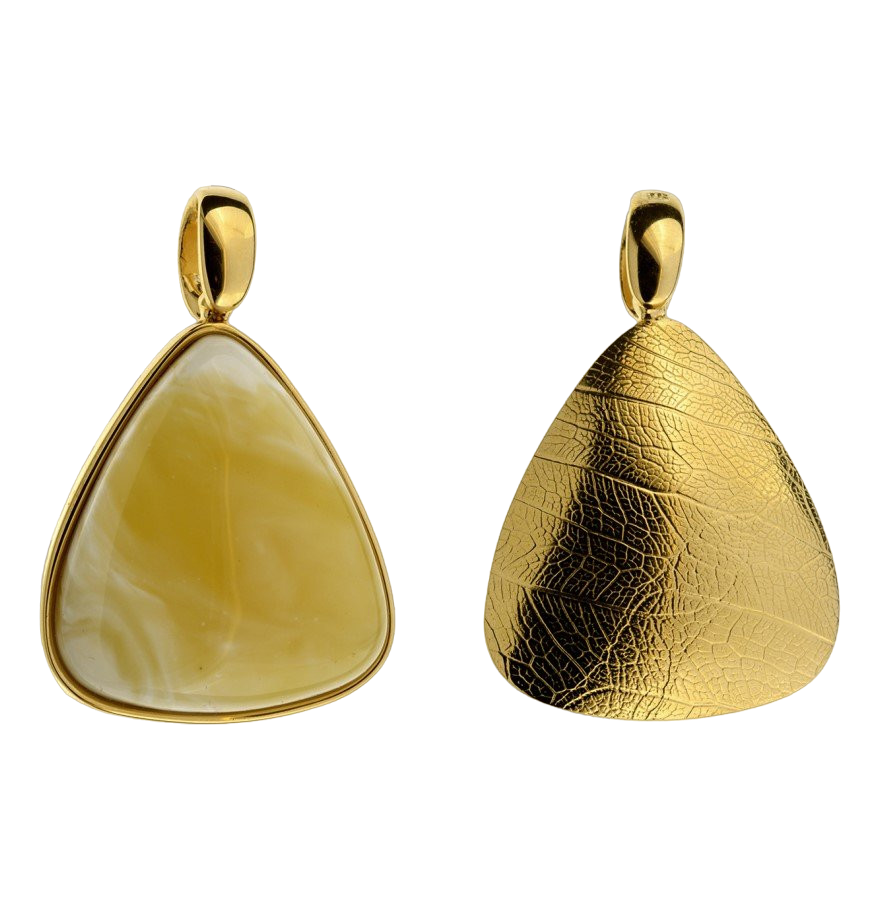 Wisiorek pozłacany bursztyn mleczny - wysyłka 24 h!