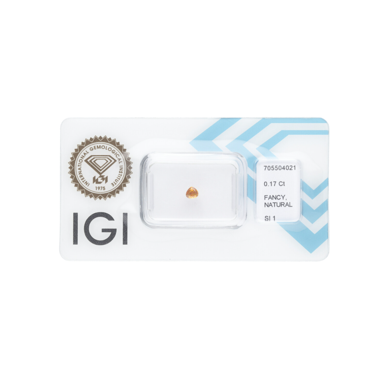 Diament naturalny 0,17 CT / Natural Fancy Intense Yellow Orange / Pear Modified Brilliant / SI1 / G - wysyłka 24 h!