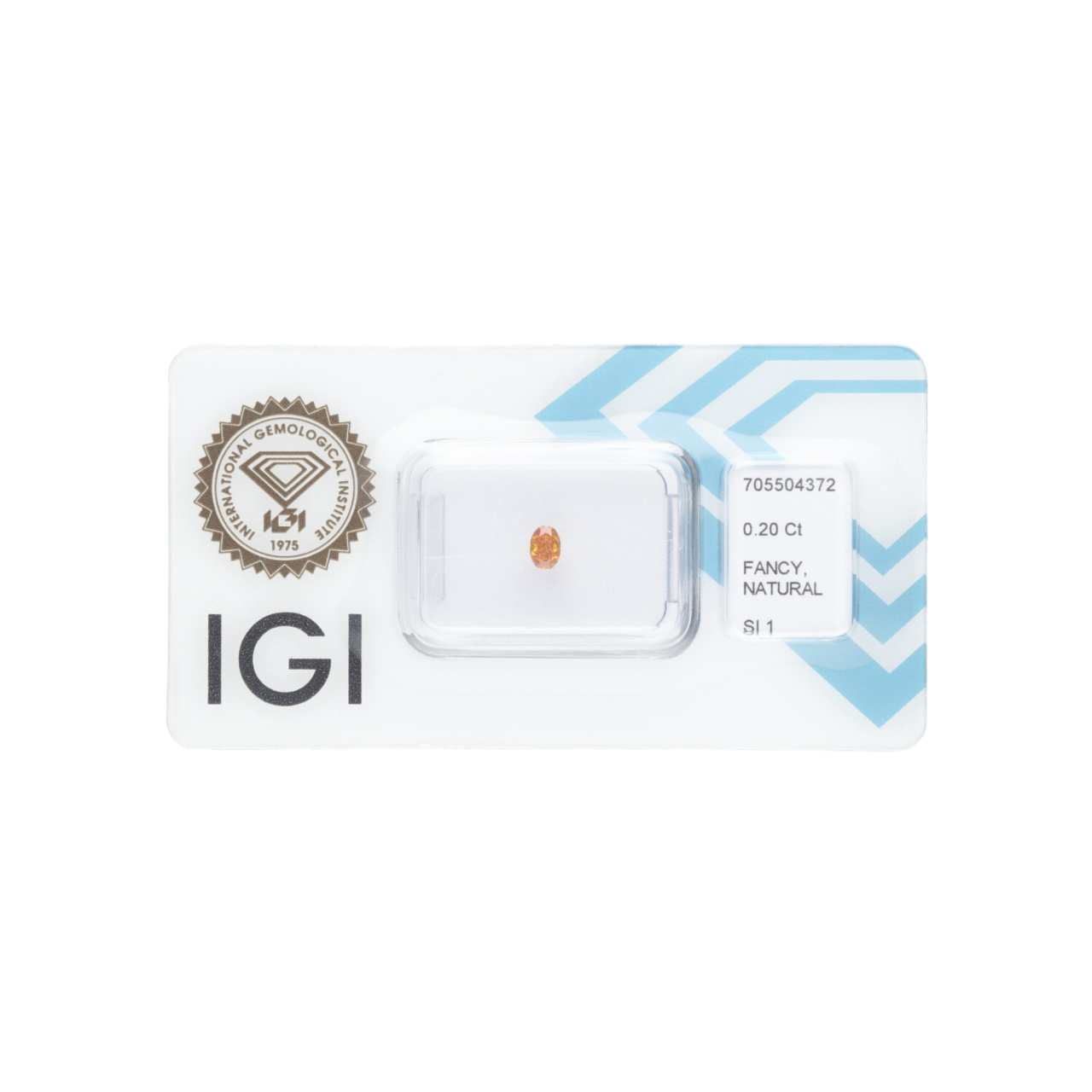 Diament naturalny 0,20 CT / Natural Fancy Intense Yellowish Orange / Oval Modified Brilliant / SI1 / VG - wysyłka 24 h!