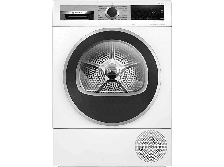 Suszarka Kondensacyjna z pompą ciepła BOSCH WQG244CSPL Biały ze srebrnym panelem
