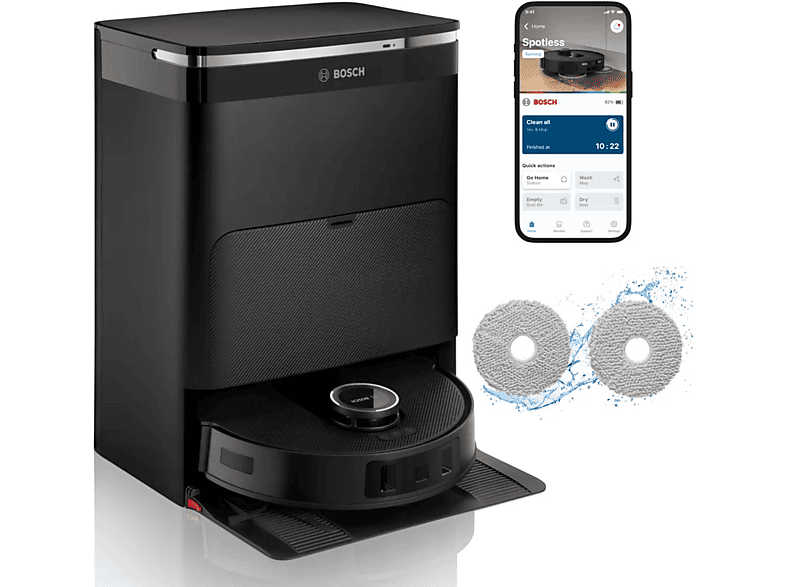 Robot odkurzająco-mopujący BOSCH BCRDW3B Czarny