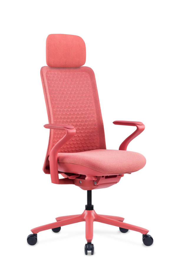 POLKA fotel biurowy koralowy, siatka/tkanina