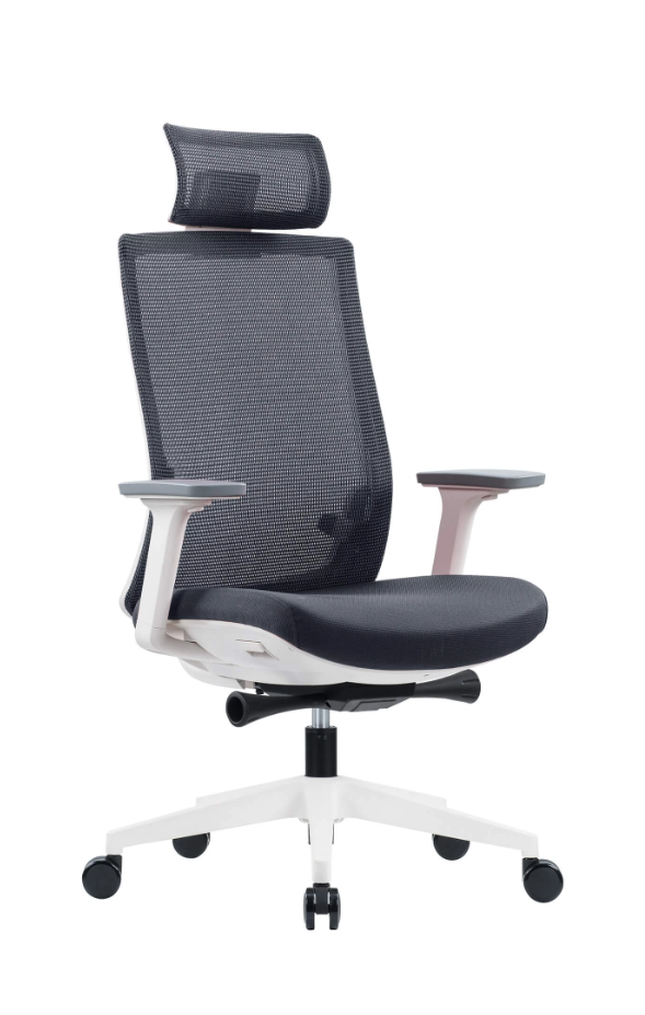 FIFTH krzesło biurowe białe, siatka/membrana szara