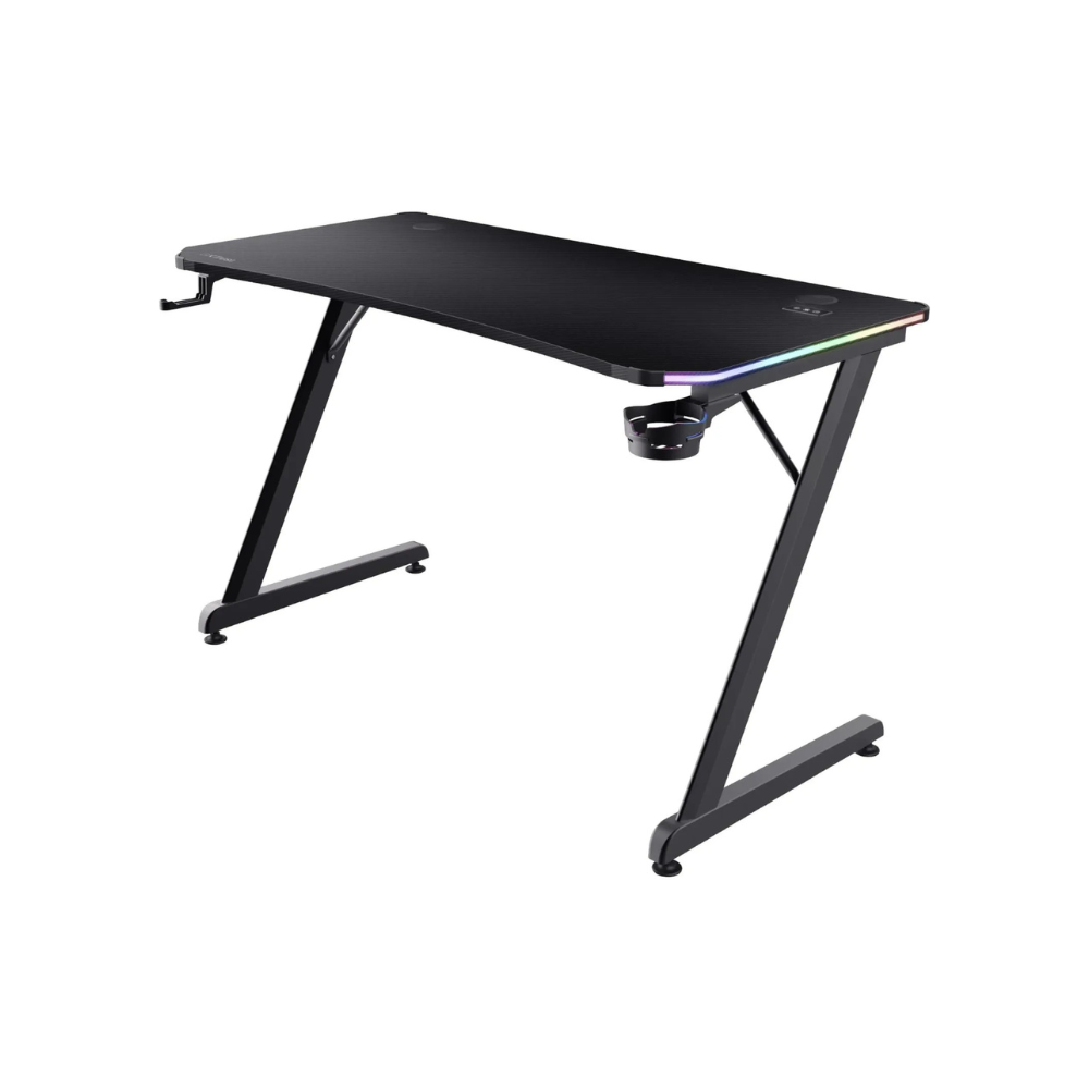 Trust Biurko gamingowe GXT 709 Luminus RGB Czarne