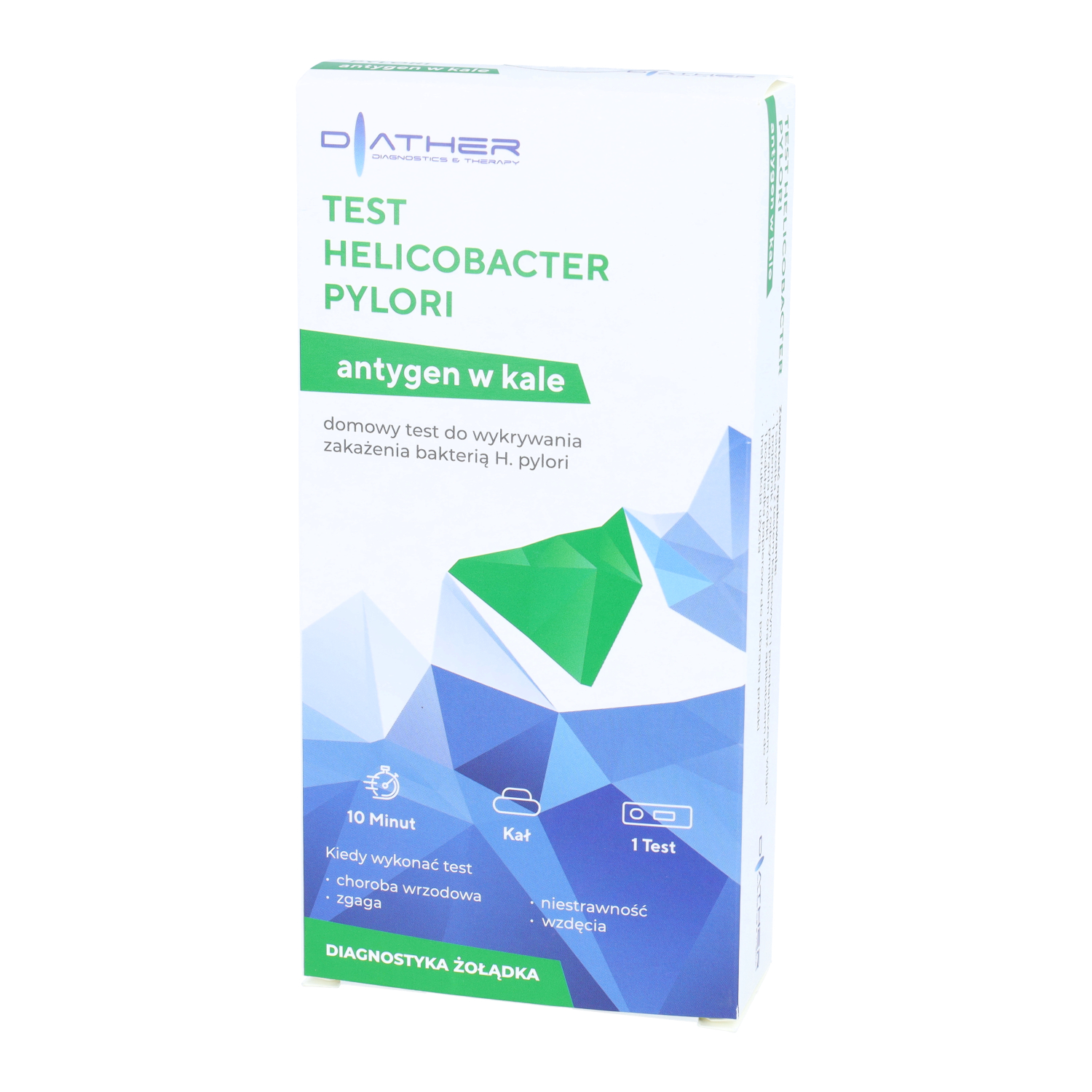 Diather - domowy test helicobakter pylori, test do wykrywania bakterii h. pylori w kale, 1 sztuka