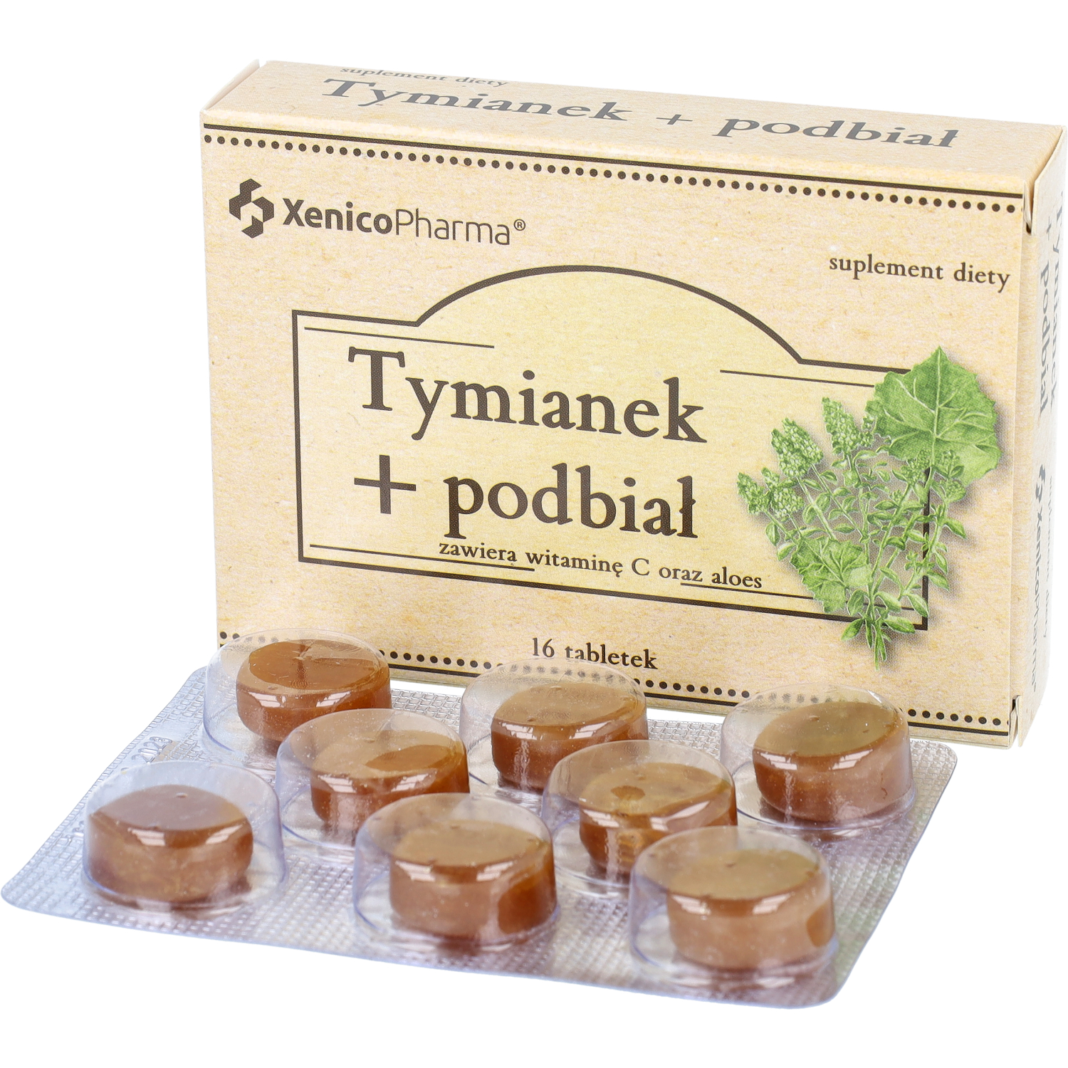 Xenico pharma tymianek + podbiał, 16 tabletek