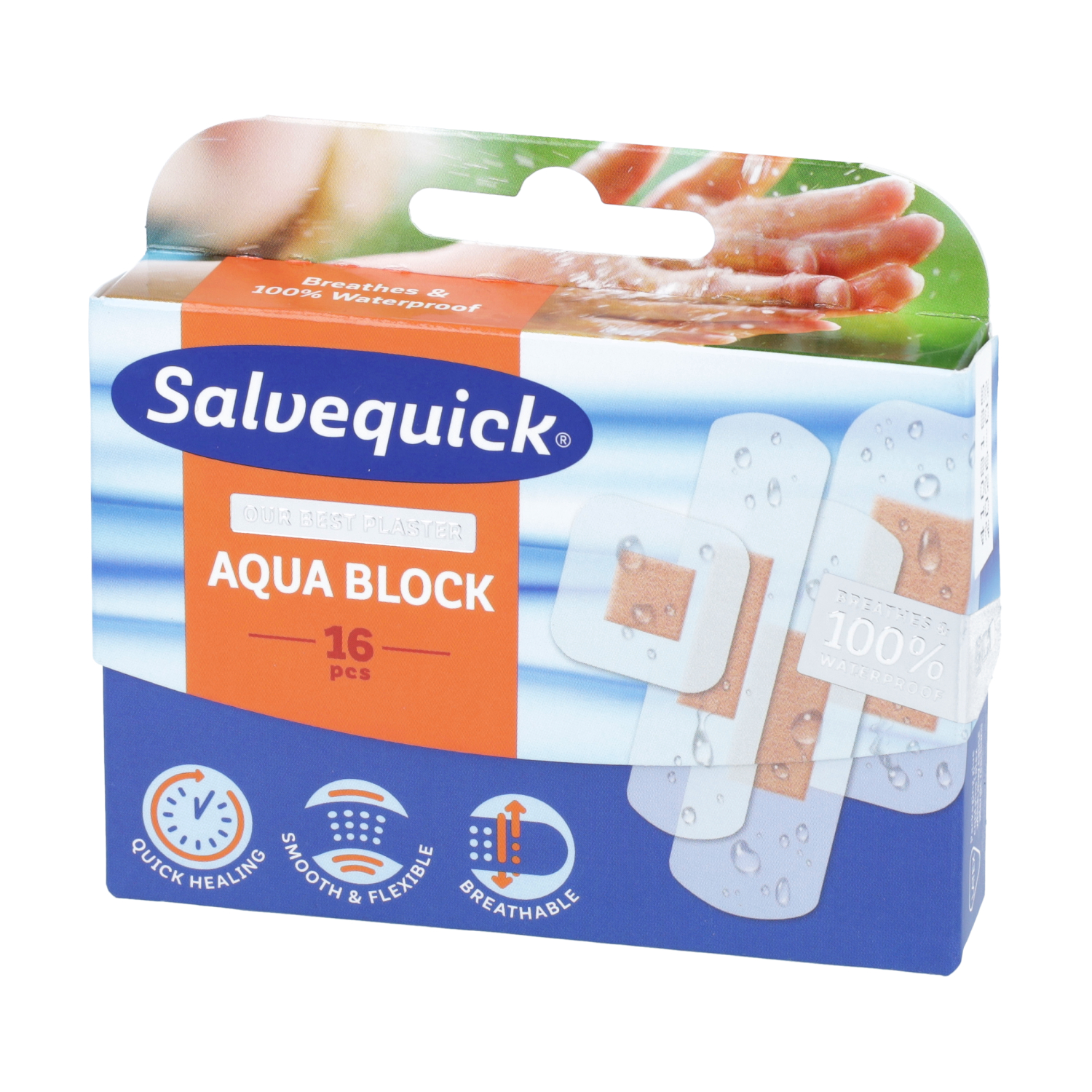 Salvequick aqua block - plastry szybkogojące, mix, 16 sztuk