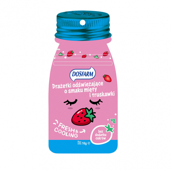Dosfarm - drażetki odświeżające, mięta i truskawka, 16 g