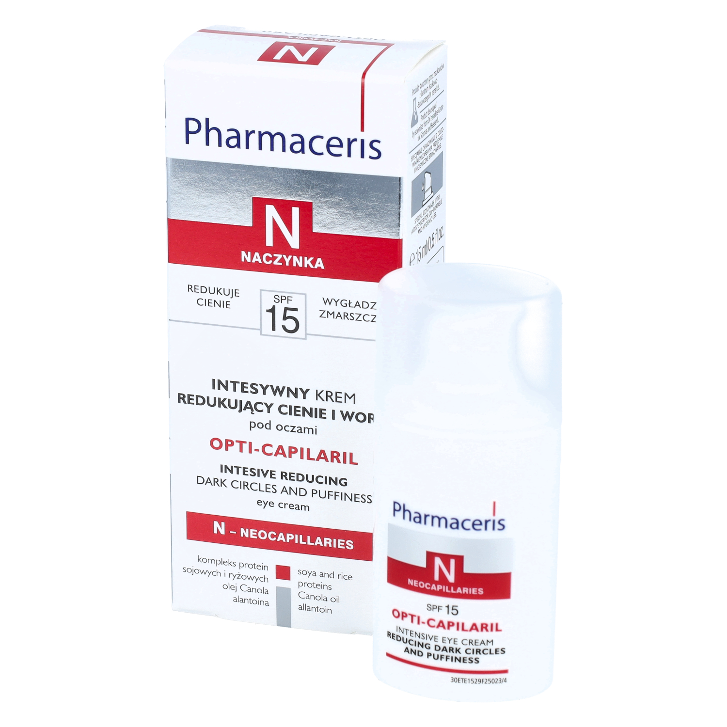 Pharmaceris n opti-capilaril - intensywny krem redukujący cienie i worki pod oczami spf 15, 15 ml