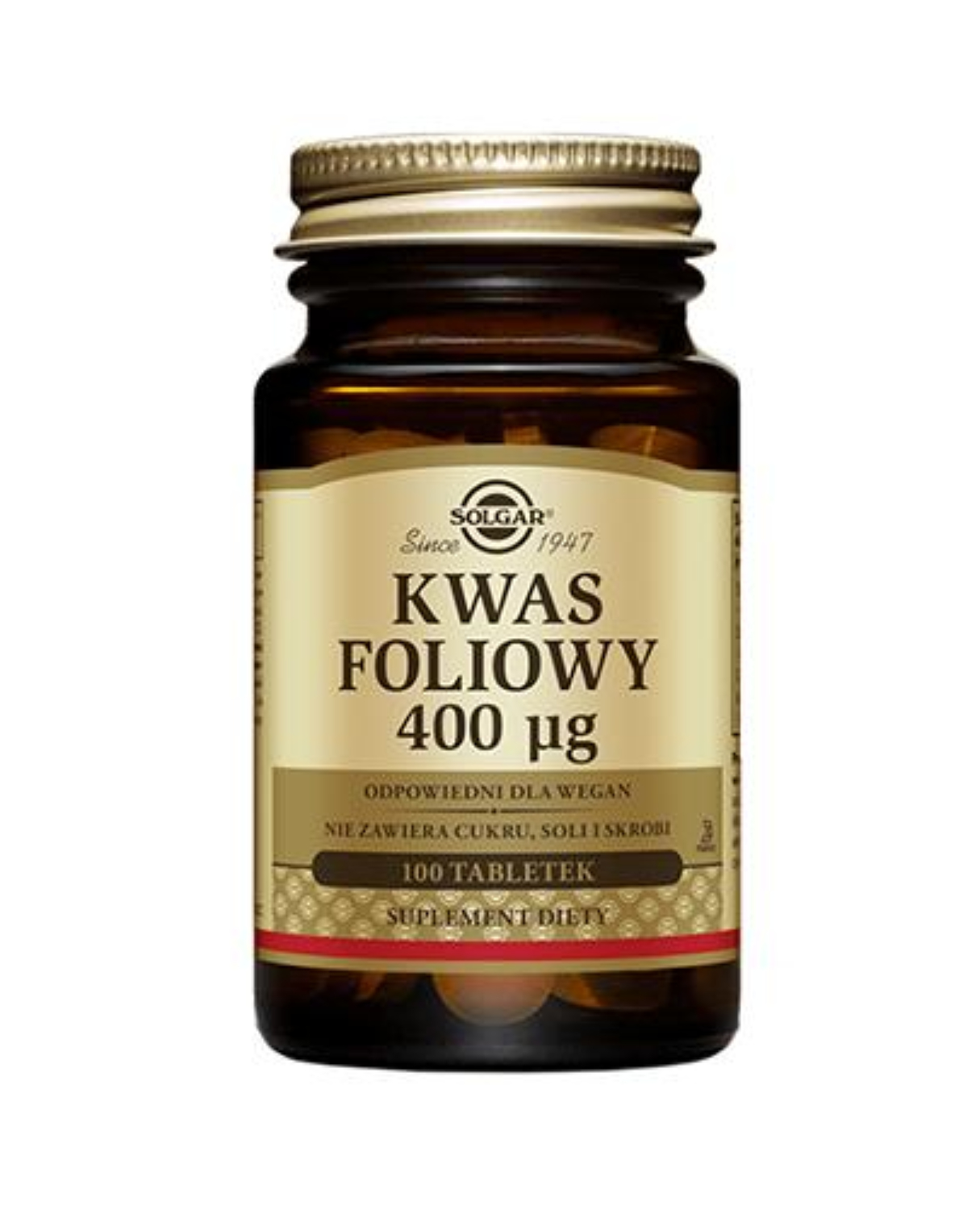 Solgar kwas foliowy 400 mcg, 100 tabletek