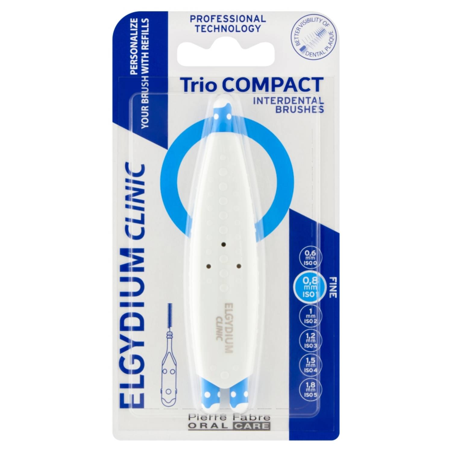 Elgydium clinic trio compact - szczoteczki międzyzębowe (iso 1/1/1), 3 sztuki