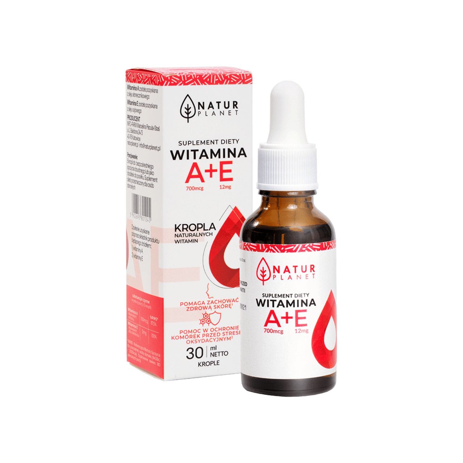 Natur planet - witamina a+e w kroplach, 30 ml