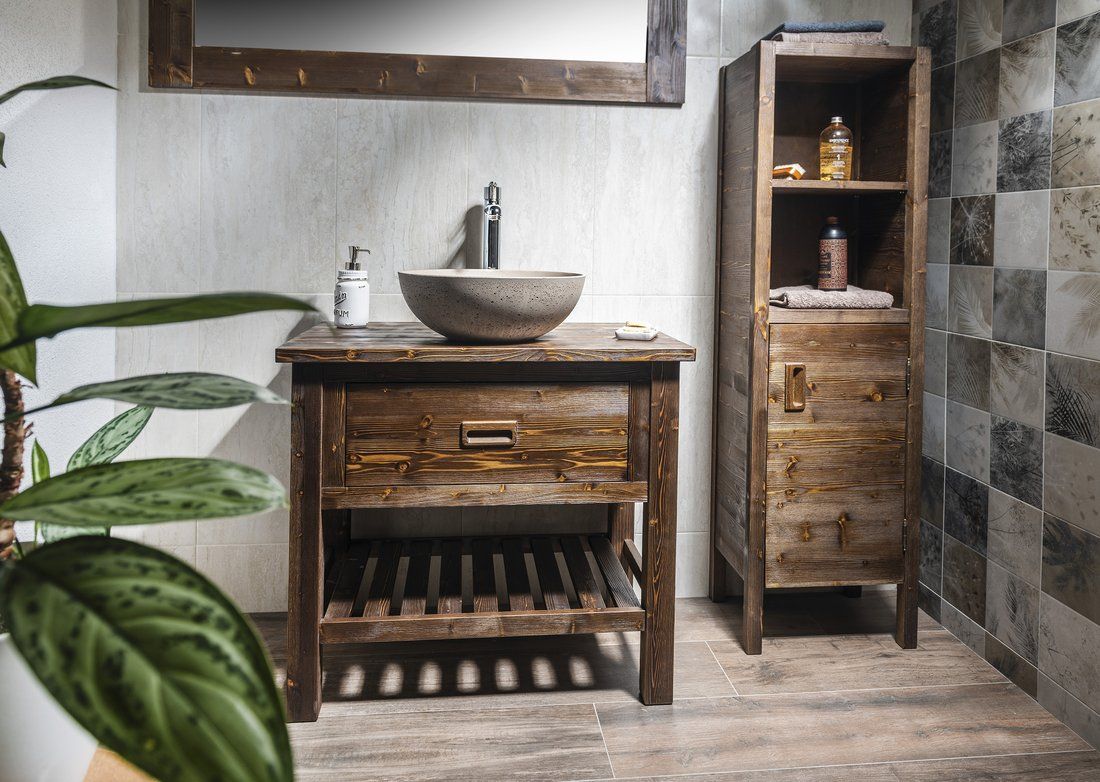 Sapho Brand szafka 80 cm podumywalkowa stojąca świerk bejcowany BA083S