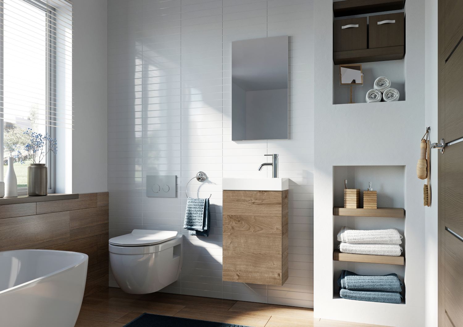 Elita Young Basic umywalka z szafką 40,2 cm dąb canela RE168991007050 - Wysyłka w 24h